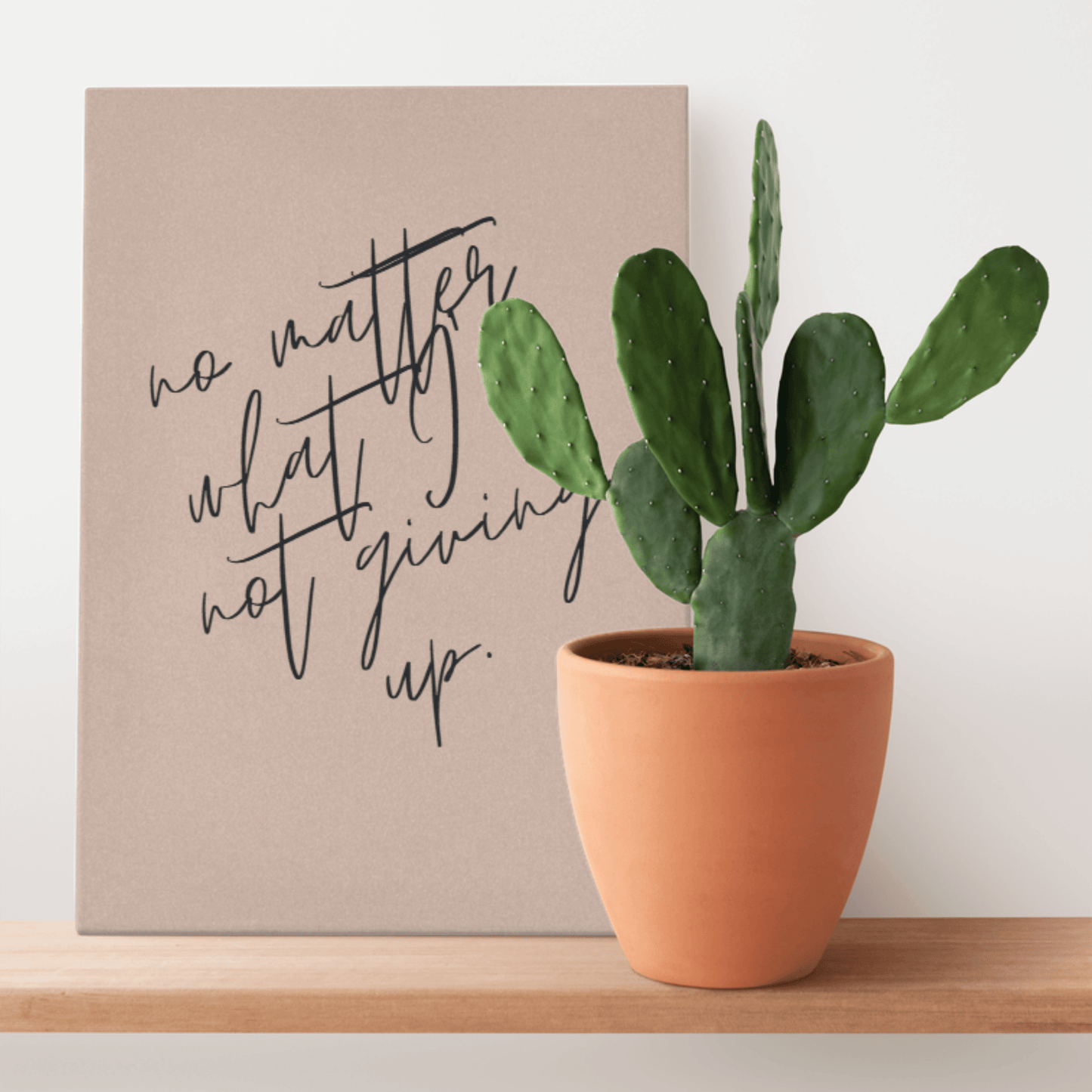 Not Giving Up: Inspirational Canvas Artwork for Workspace