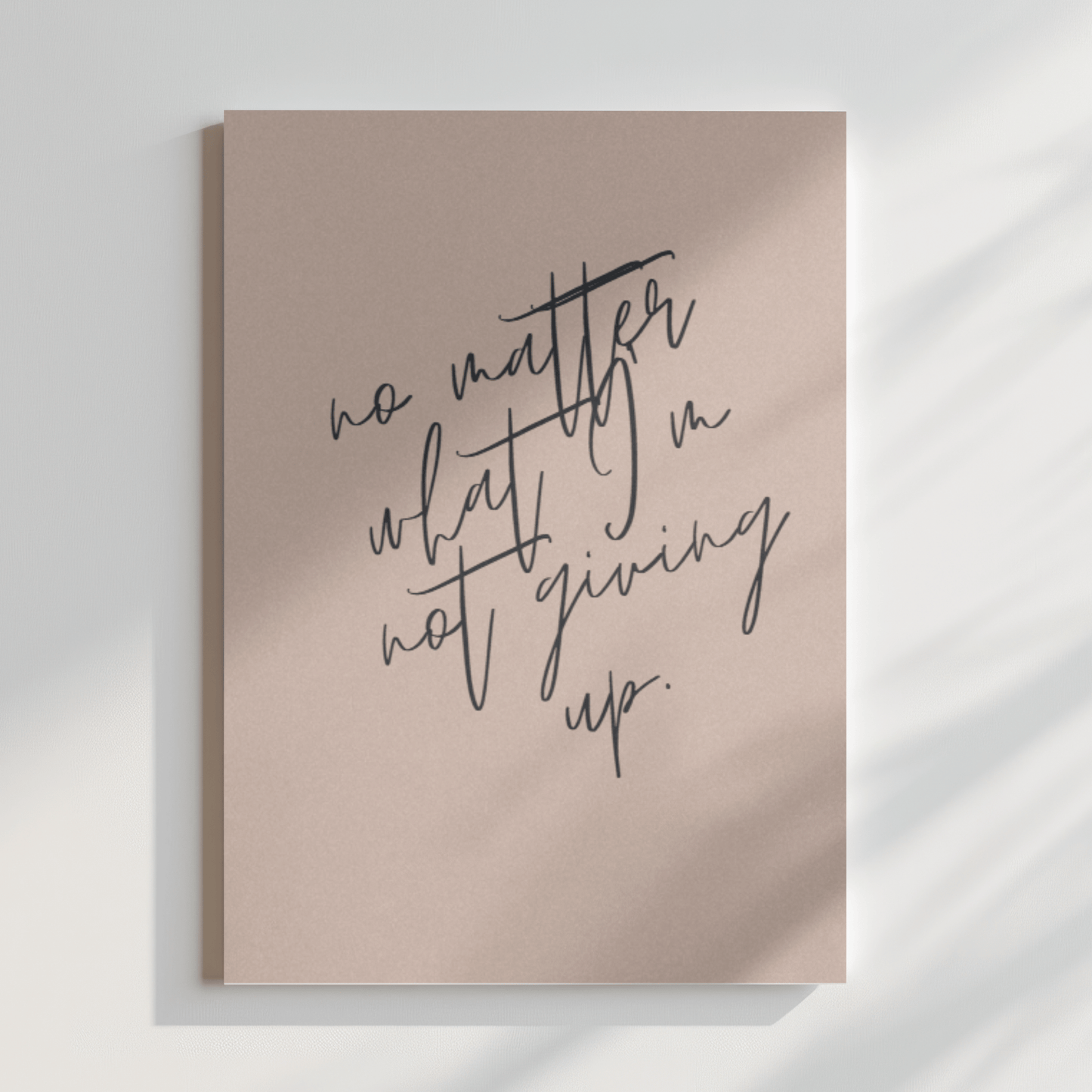 Not Giving Up: Inspirational Canvas Artwork for Workspace