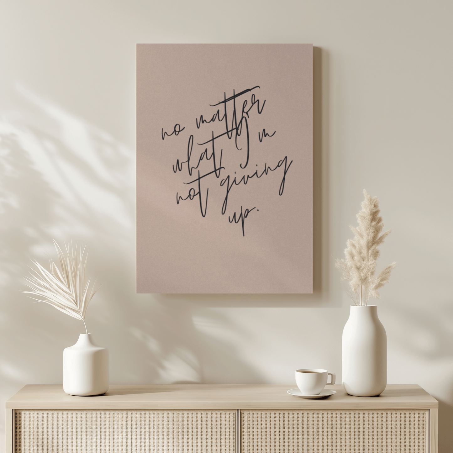 Not Giving Up: Inspirational Canvas Artwork for Workspace
