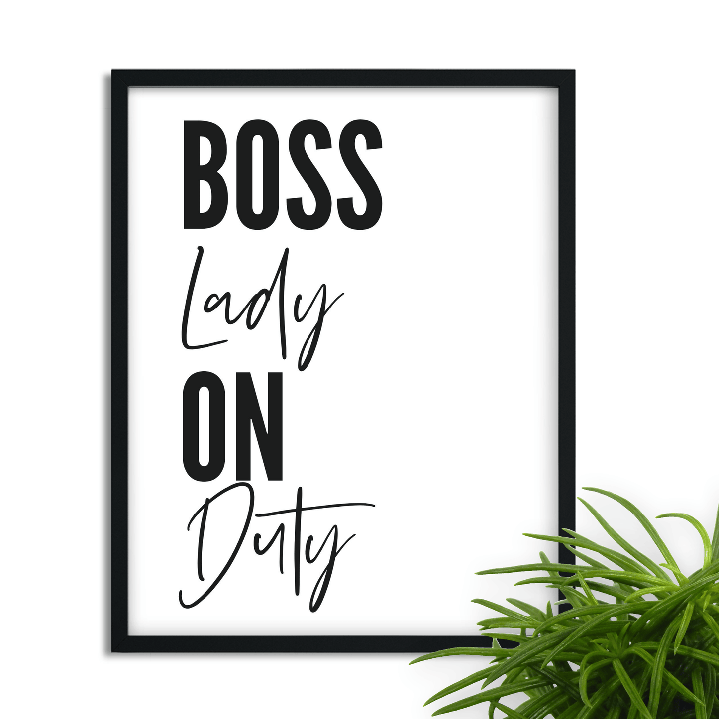Póster enmarcado Boss Babe on Duty, elegante decoración de pared para oficina, disponible en 3 tamaños