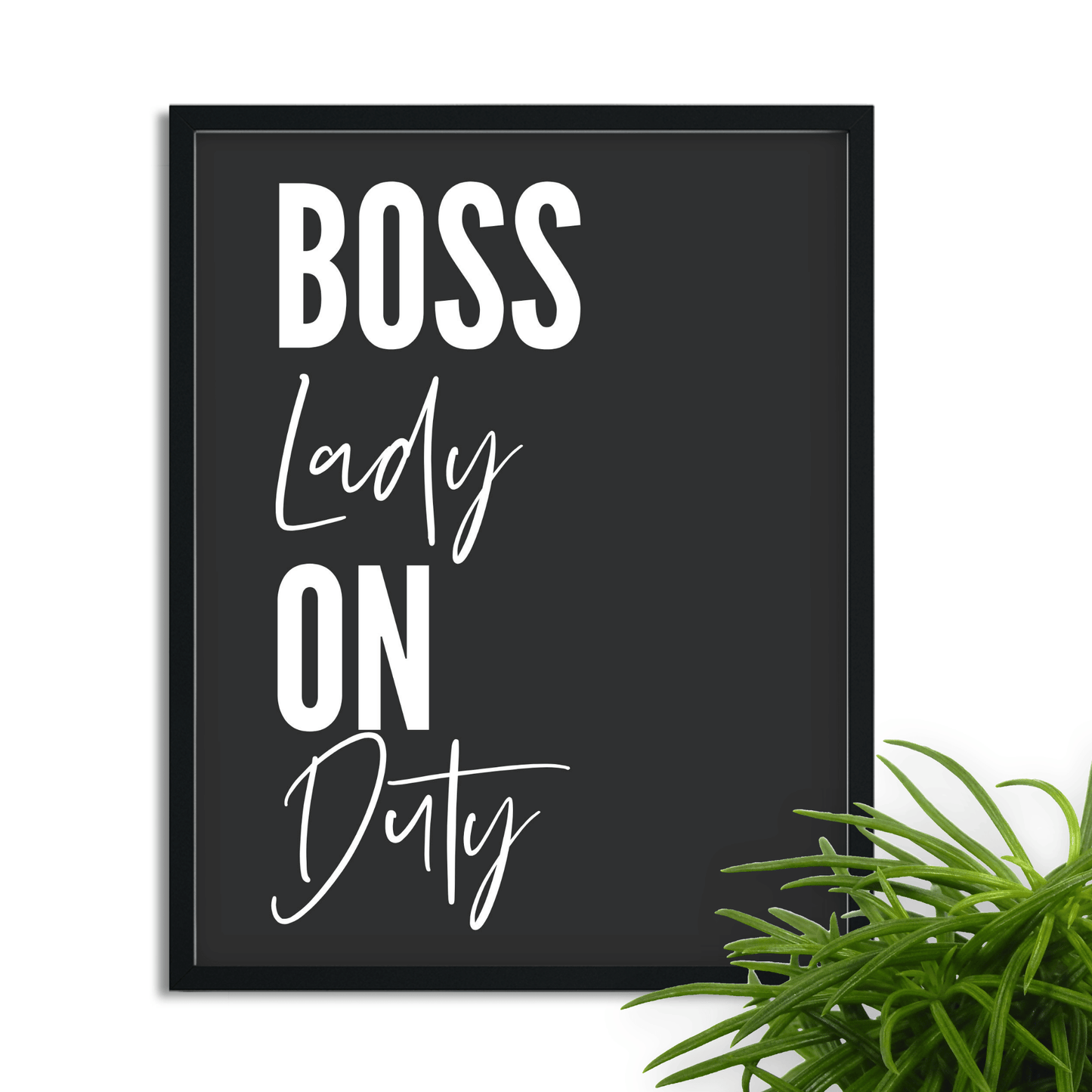 Póster enmarcado Boss Babe on Duty, elegante decoración de pared para oficina, disponible en 3 tamaños