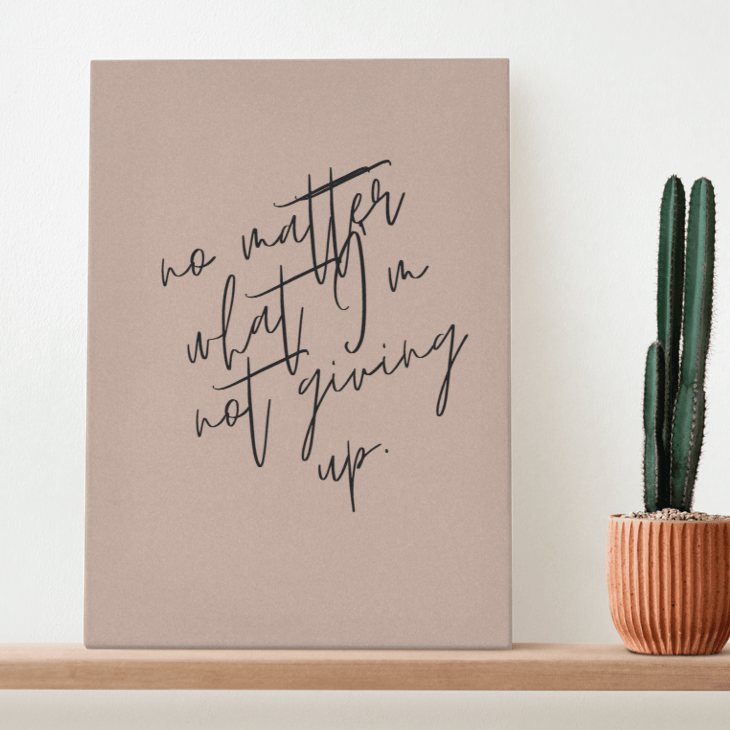 Not Giving Up: Inspirational Canvas Artwork for Workspace