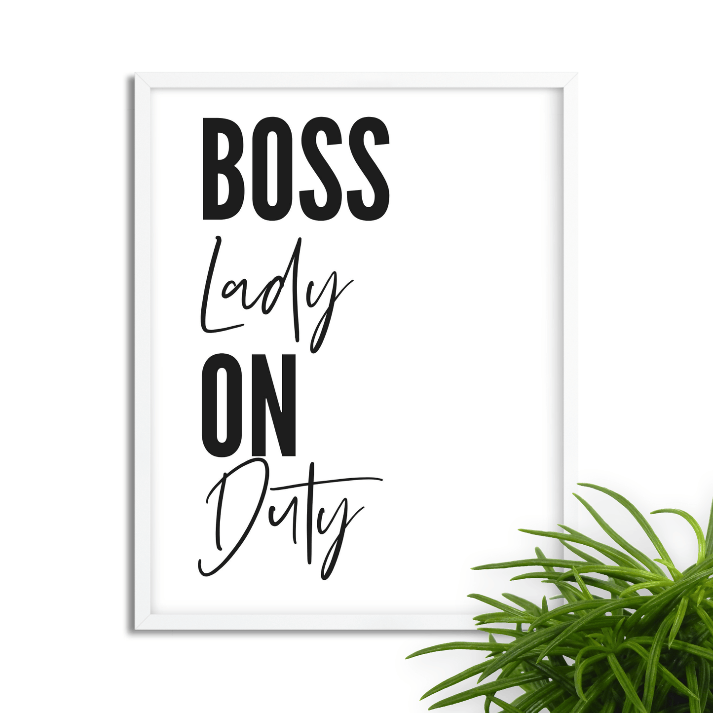 Póster enmarcado Boss Babe on Duty, elegante decoración de pared para oficina, disponible en 3 tamaños