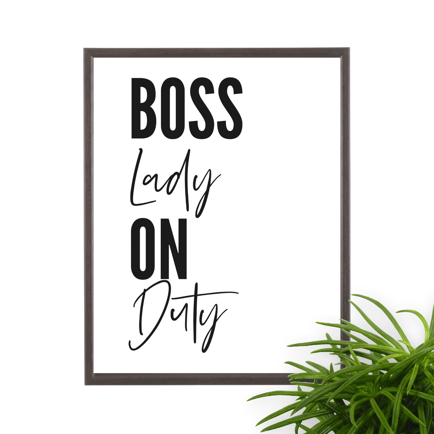 Póster enmarcado Boss Babe on Duty, elegante decoración de pared para oficina, disponible en 3 tamaños