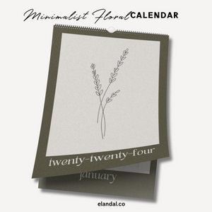 2024 Minimalist Boho Floral Vertical Wall Calendar