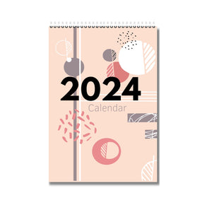 2024 Pink Abstract Wall Calendar