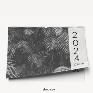 2024 Print Botanical Black and White Landscape Photo Calendar