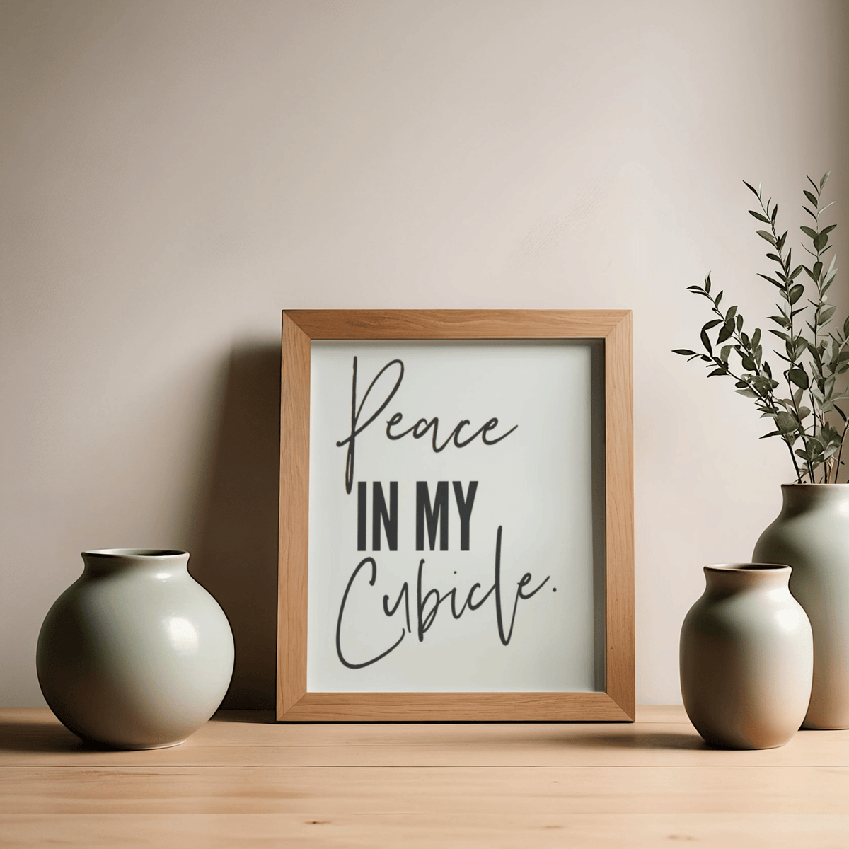 Printable Peace In My Cubicle, Inspirational Cubicle and Office Wall Art and Decor