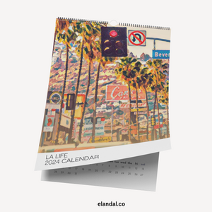 2024 Print Los Angeles Illustrated Wall Calendar