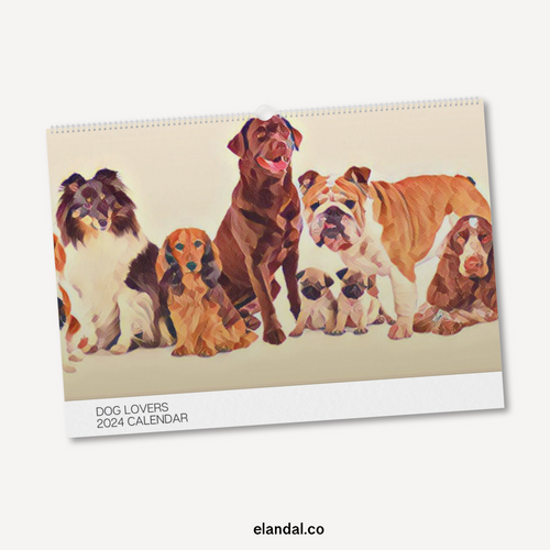 2024 Dog Lovers Illustrated Wall Calendar