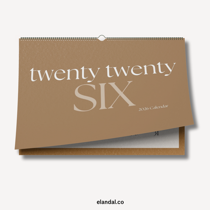 2026 Print Brown Minimalist Photo Wall Calendar