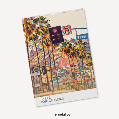 2026 Print Los Angeles Illustrated Wall Calendar
