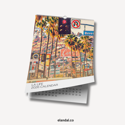 2026 Print Los Angeles Illustrated Wall Calendar