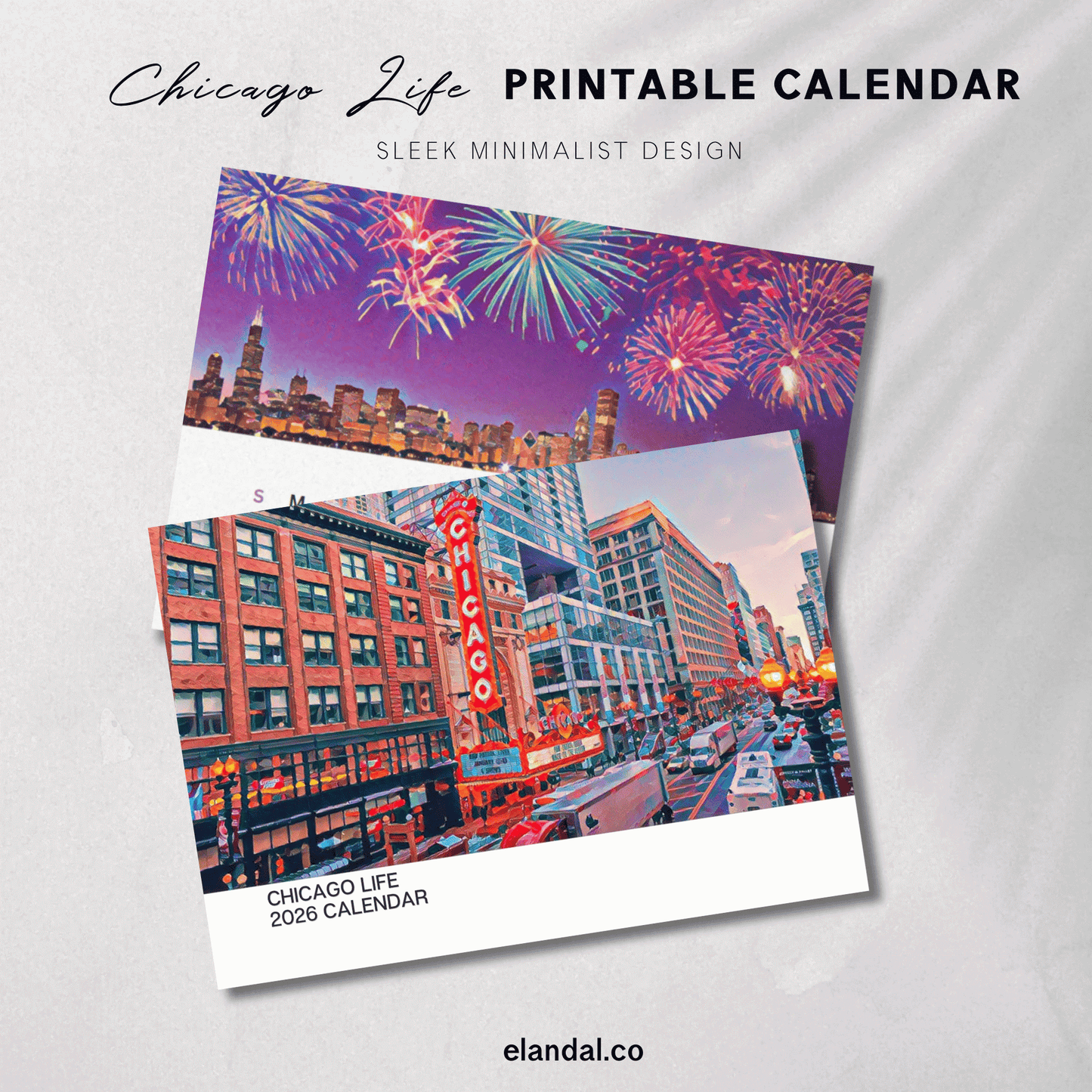 2026 Printable Chicago Illustrated Calendar