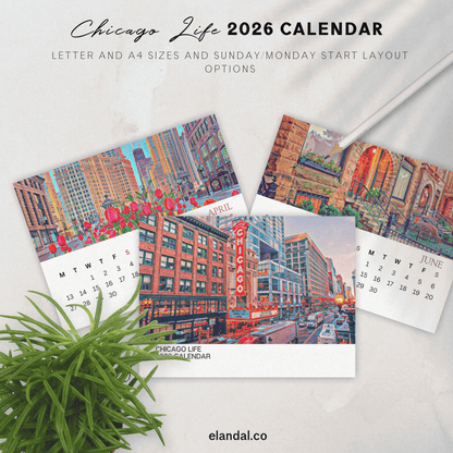 2026 Printable Chicago Illustrated Calendar