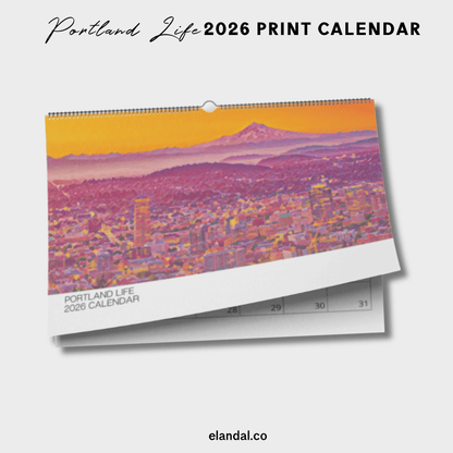2026 Print Portland Illustrated Wall Calendar
