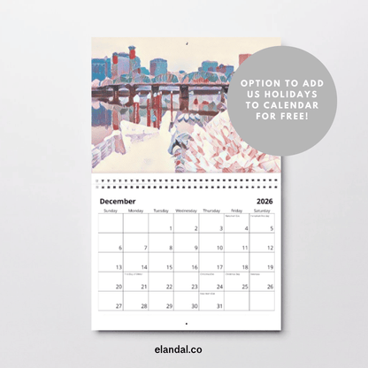 2026 Print Portland Illustrated Wall Calendar