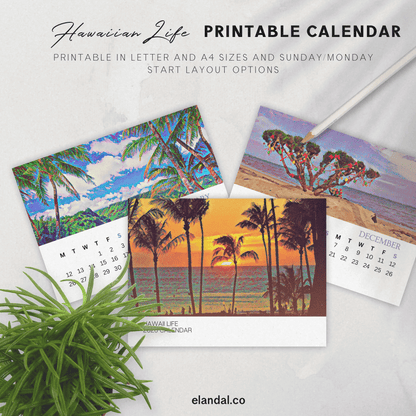 2026 Printable Hawaii Life Illustrated Calendar