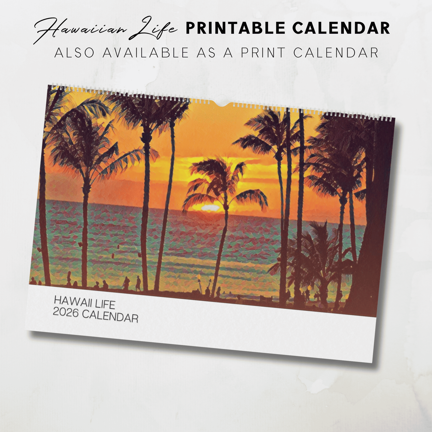 2026 Printable Hawaii Life Illustrated Calendar