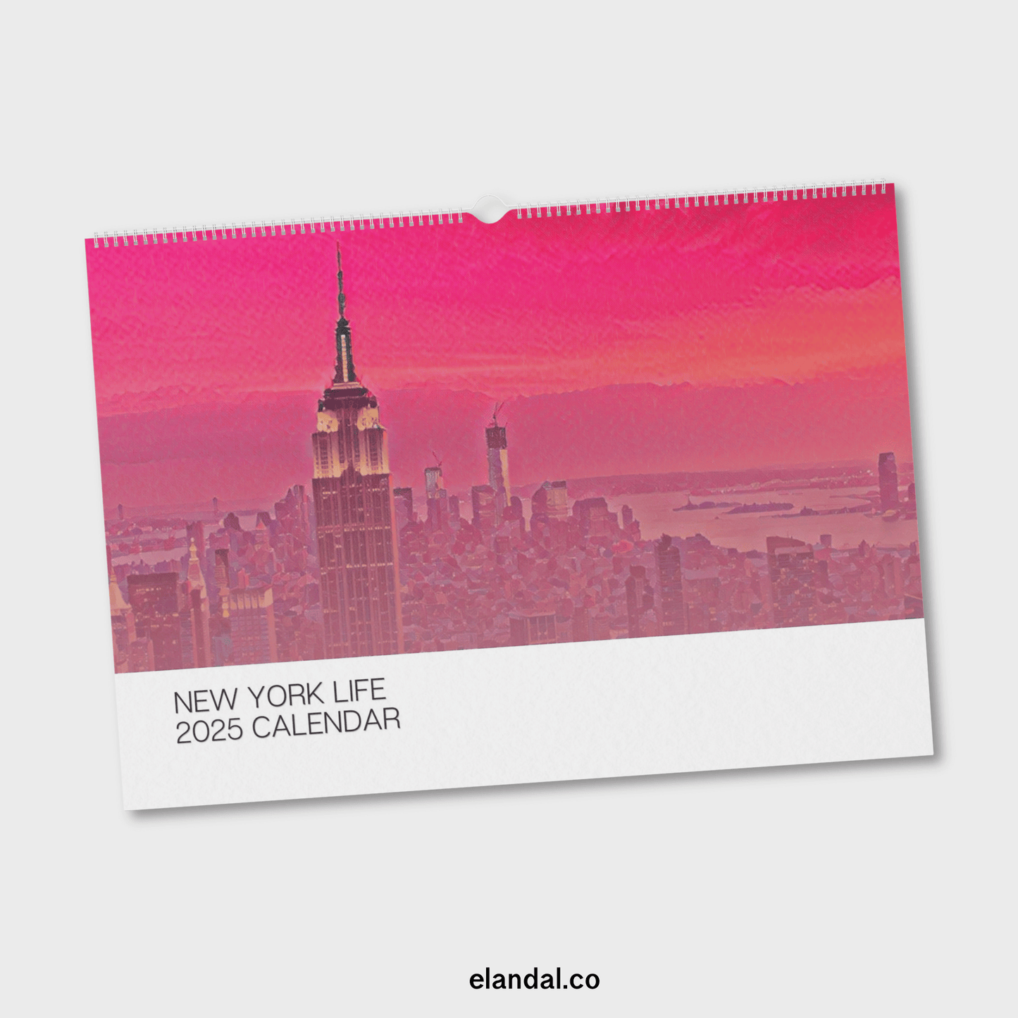 Calendario de pared ilustrado de New York Life para imprimir en 2025