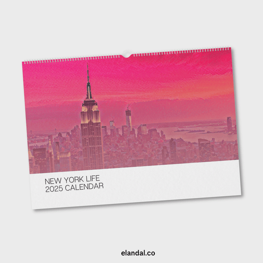 Calendario de pared ilustrado de New York Life para imprimir en 2025
