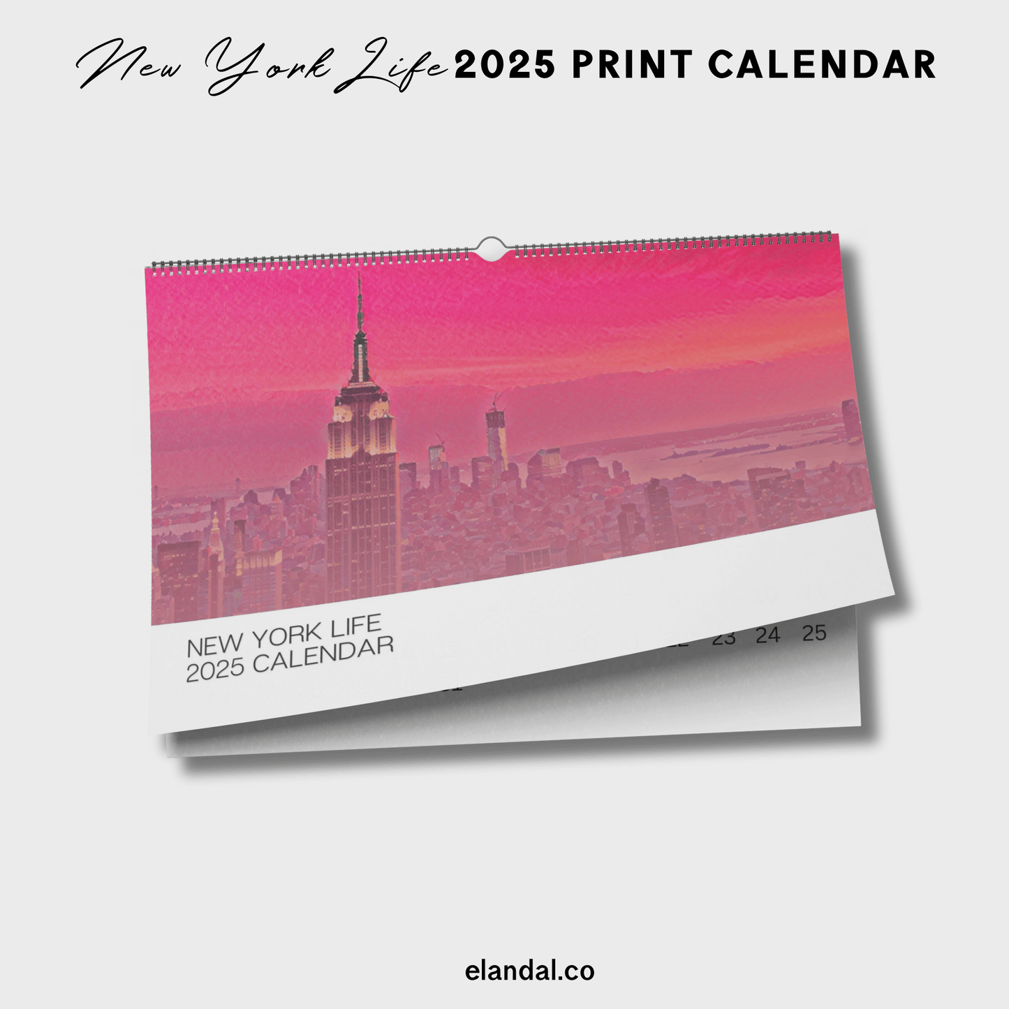 Calendario de pared ilustrado de New York Life para imprimir en 2025