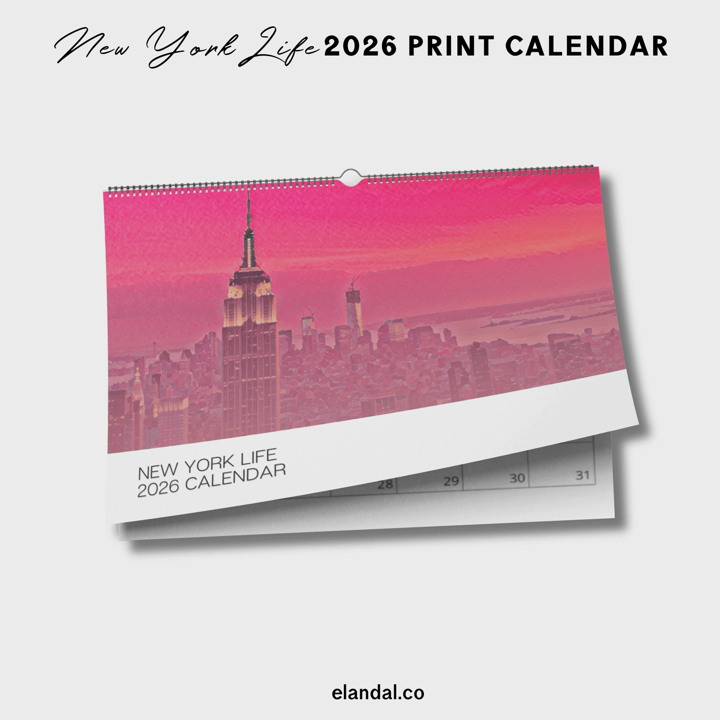 Calendario de pared ilustrado de New York Life para imprimir en 2025