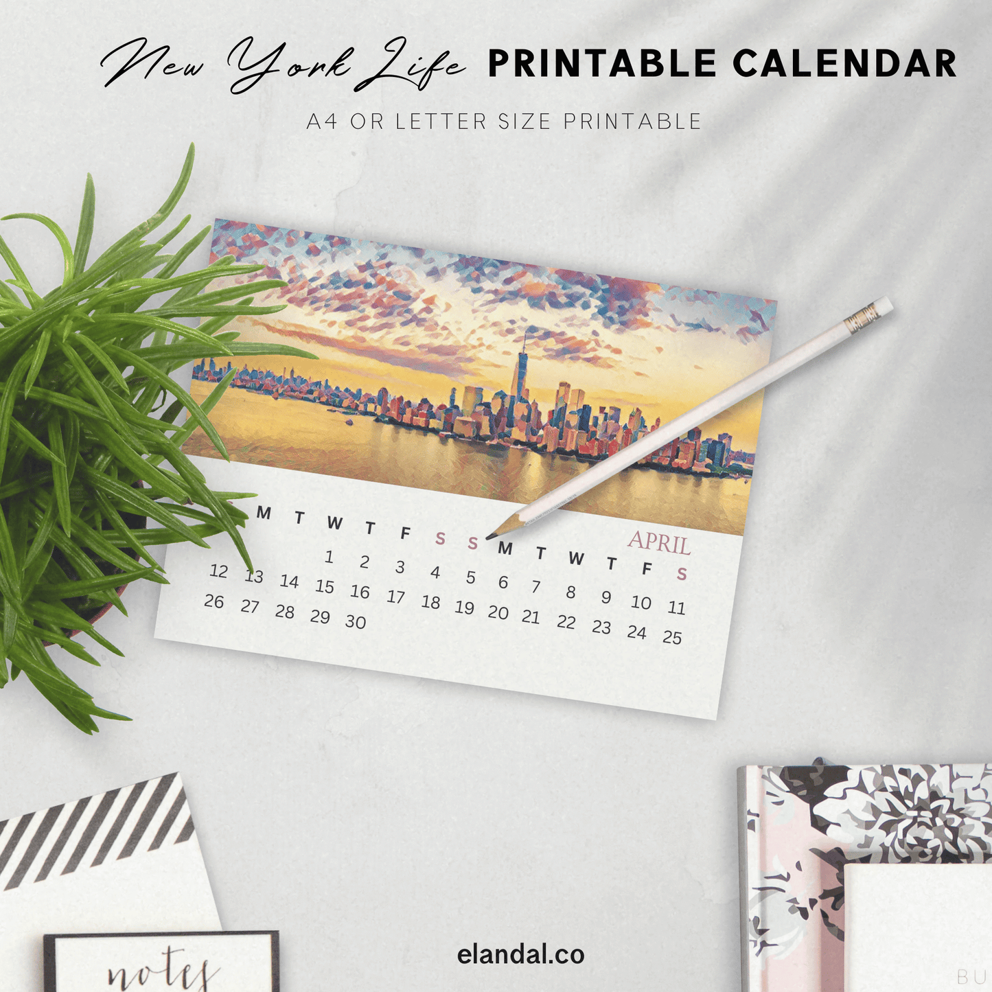 2026 Printable New York Illustrated Calendar