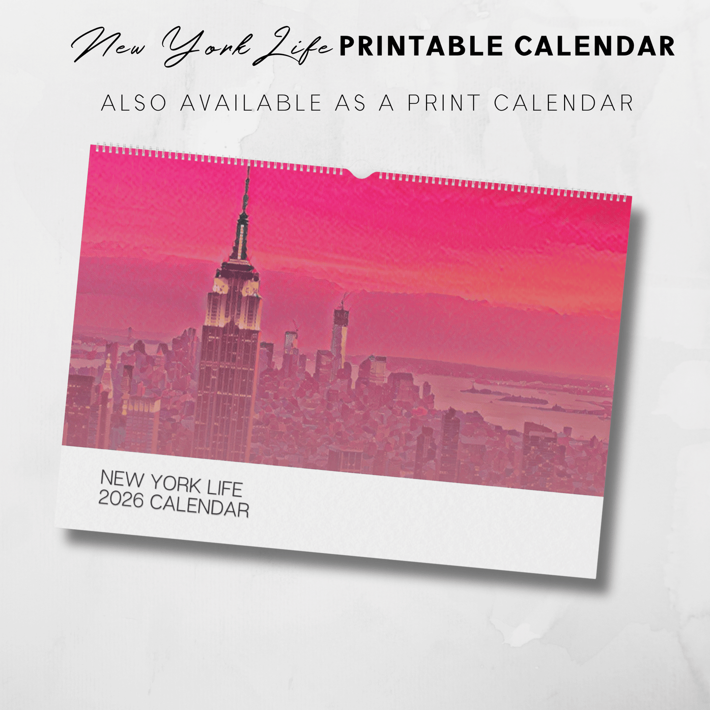 2026 Printable New York Illustrated Calendar