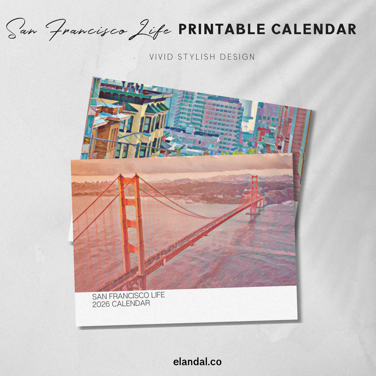 2026 Printable San Francisco Illustrated Calendar