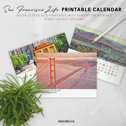 2026 Printable San Francisco Illustrated Calendar