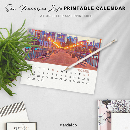 2026 Printable San Francisco Illustrated Calendar