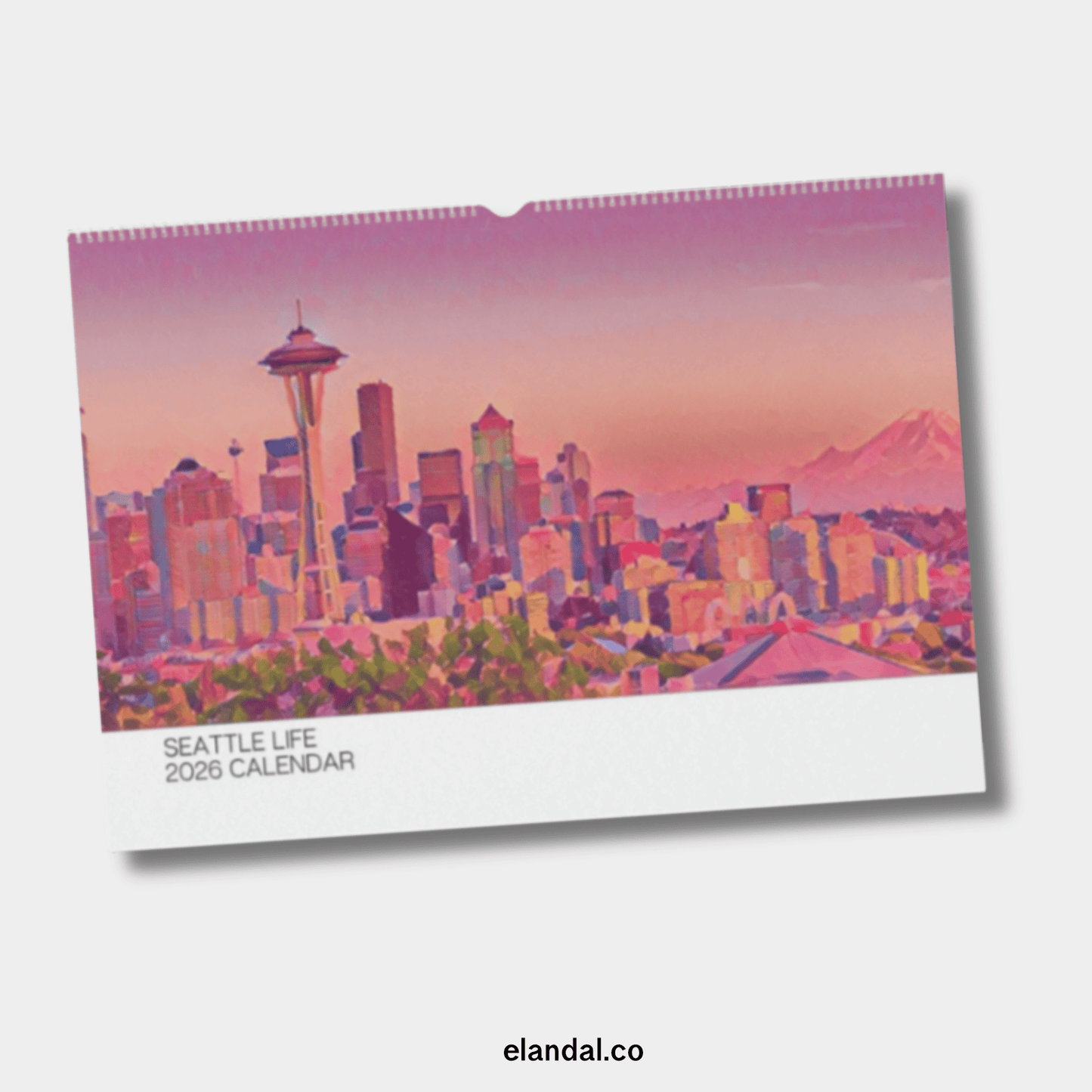 2026 Print Seattle Life Illustrated Wall Calendar