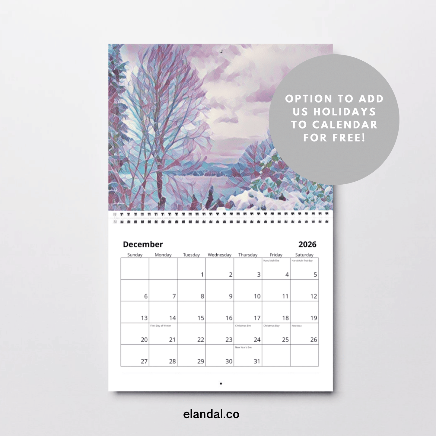 2026 Print Seattle Life Illustrated Wall Calendar