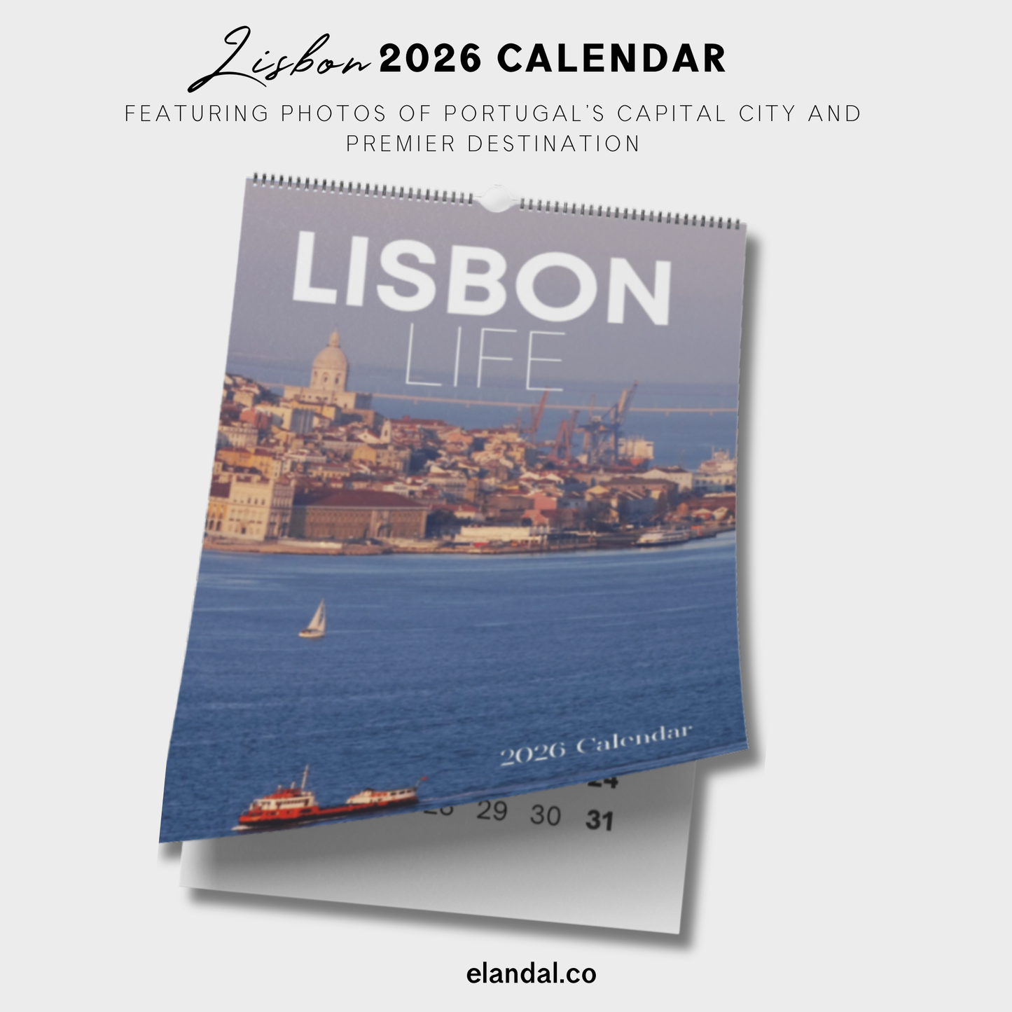 2026 Print Lisbon Travel Vertical Wall Calendar