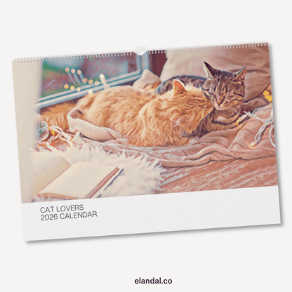 2026 Print Cat Lovers Illustrated Wall Calendar