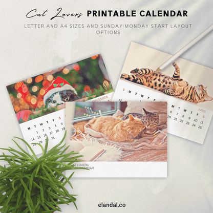 2026 Printable Cat Lovers Calendar
