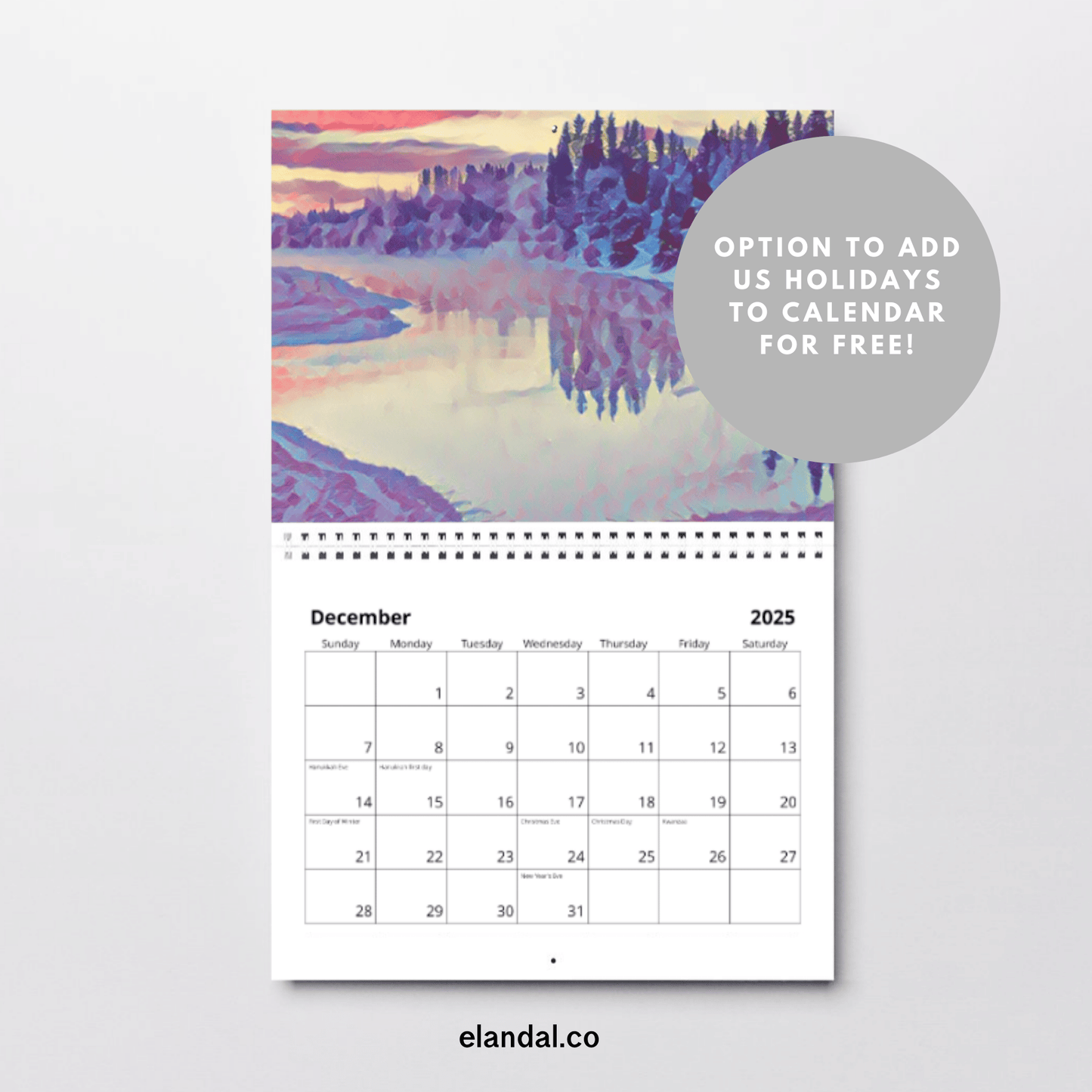 Calendario de impresión de la vida en Alaska 2025
