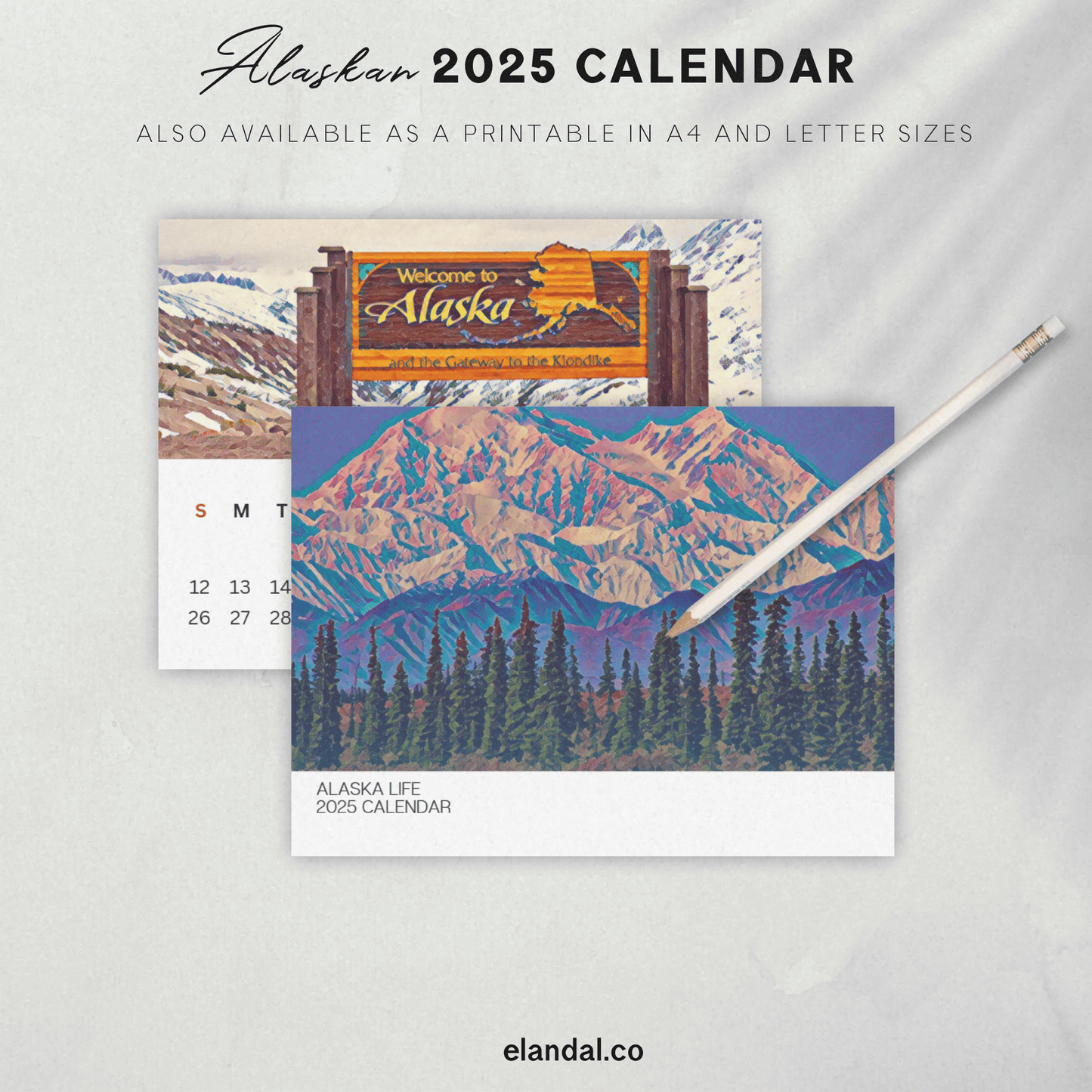Calendario de impresión de la vida en Alaska 2025