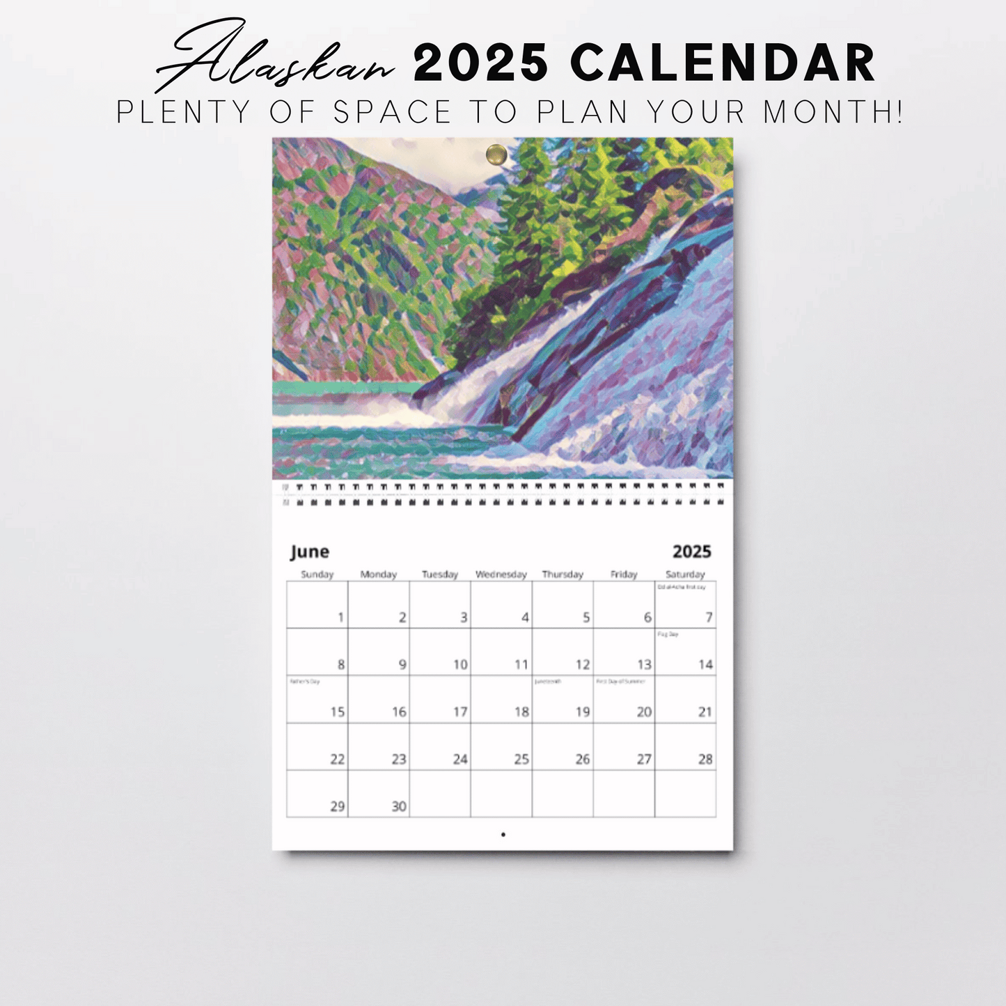 Calendario de impresión de la vida en Alaska 2025