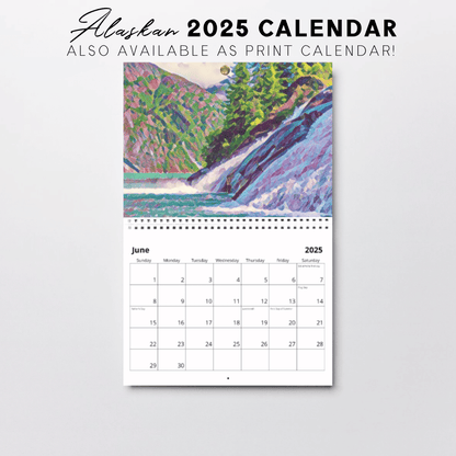 2025 Printable Alaska Illustrated Landscape Calendar