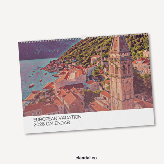2026 Print Europe Illustrated Wall Calendar