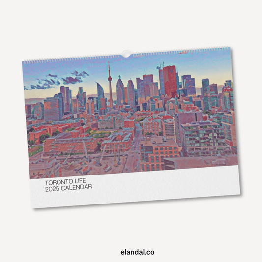 Calendario de pared ilustrado de Toronto para imprimir en 2025