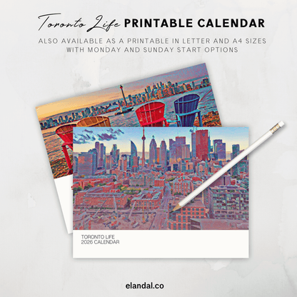 2026 Print Toronto Illustrated Wall Calendar
