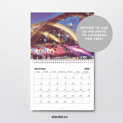 2026 Print Toronto Illustrated Wall Calendar