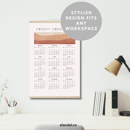 2026 Print Boho Desert Themed Poster Wall Calendar with Hangers