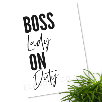 Arte de pared imprimible Boss Babe On Duty