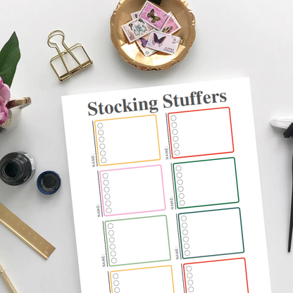 Printable Stocking Stuffers Christmas Holiday Planning Resource