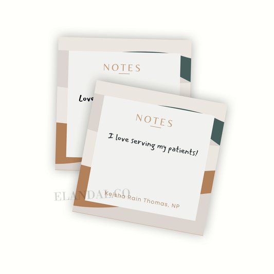 Personalized Boho Aesthetic Sticky Notes, 3x3 in Mini Notepads, Custom Stationery for Office or Workspace