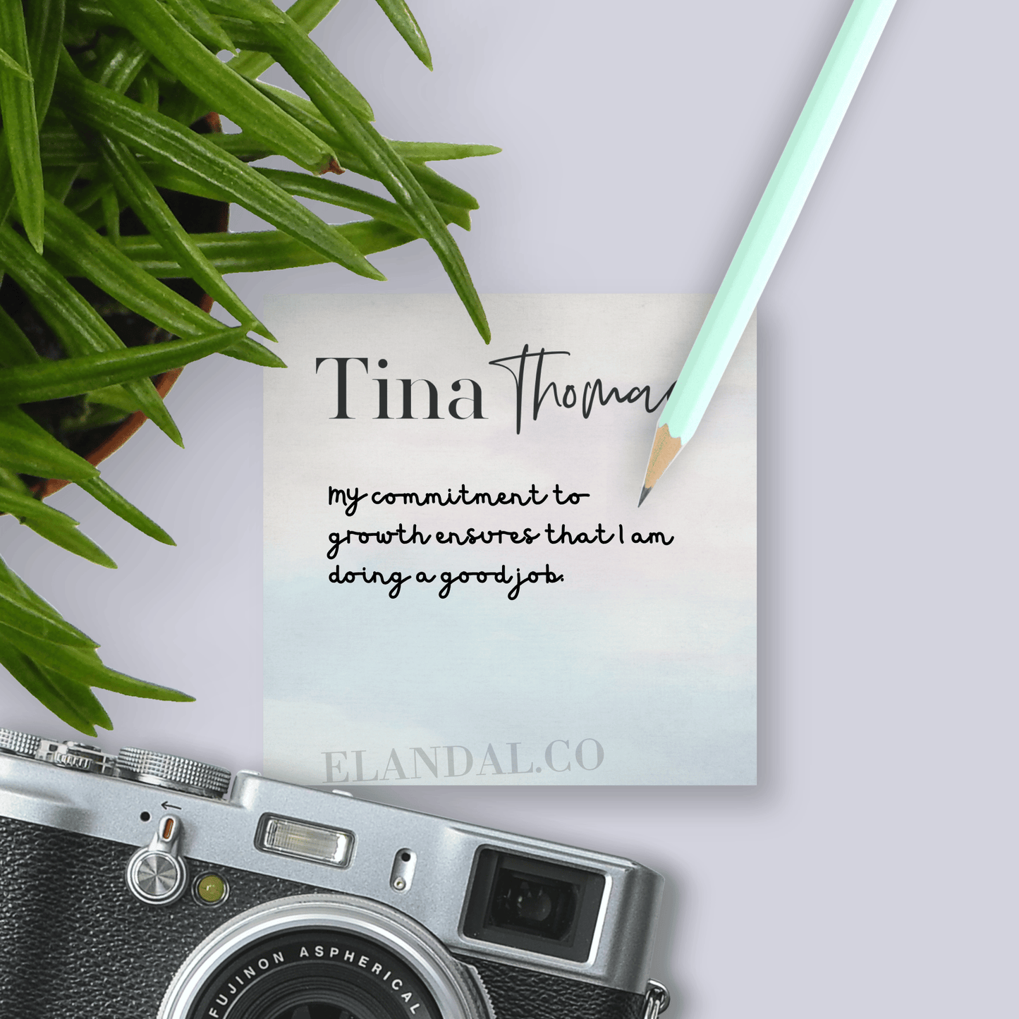 Personalized Watercolor Sticky Notes - Custom Office Stationery